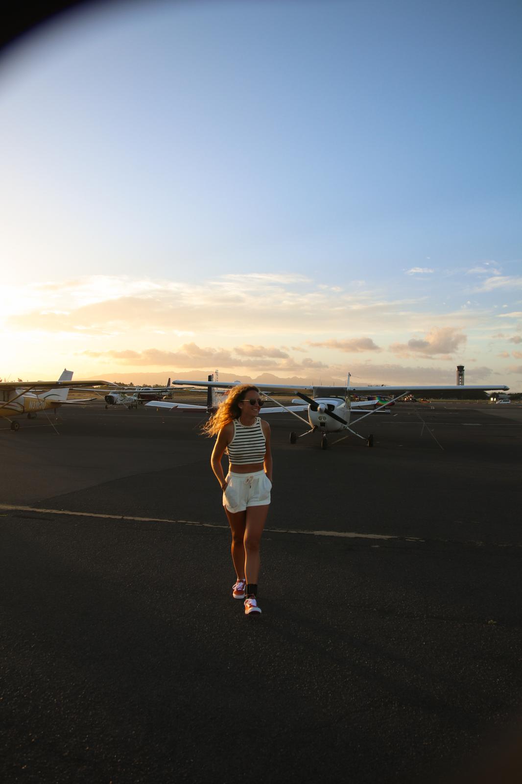 Sunset on the airport